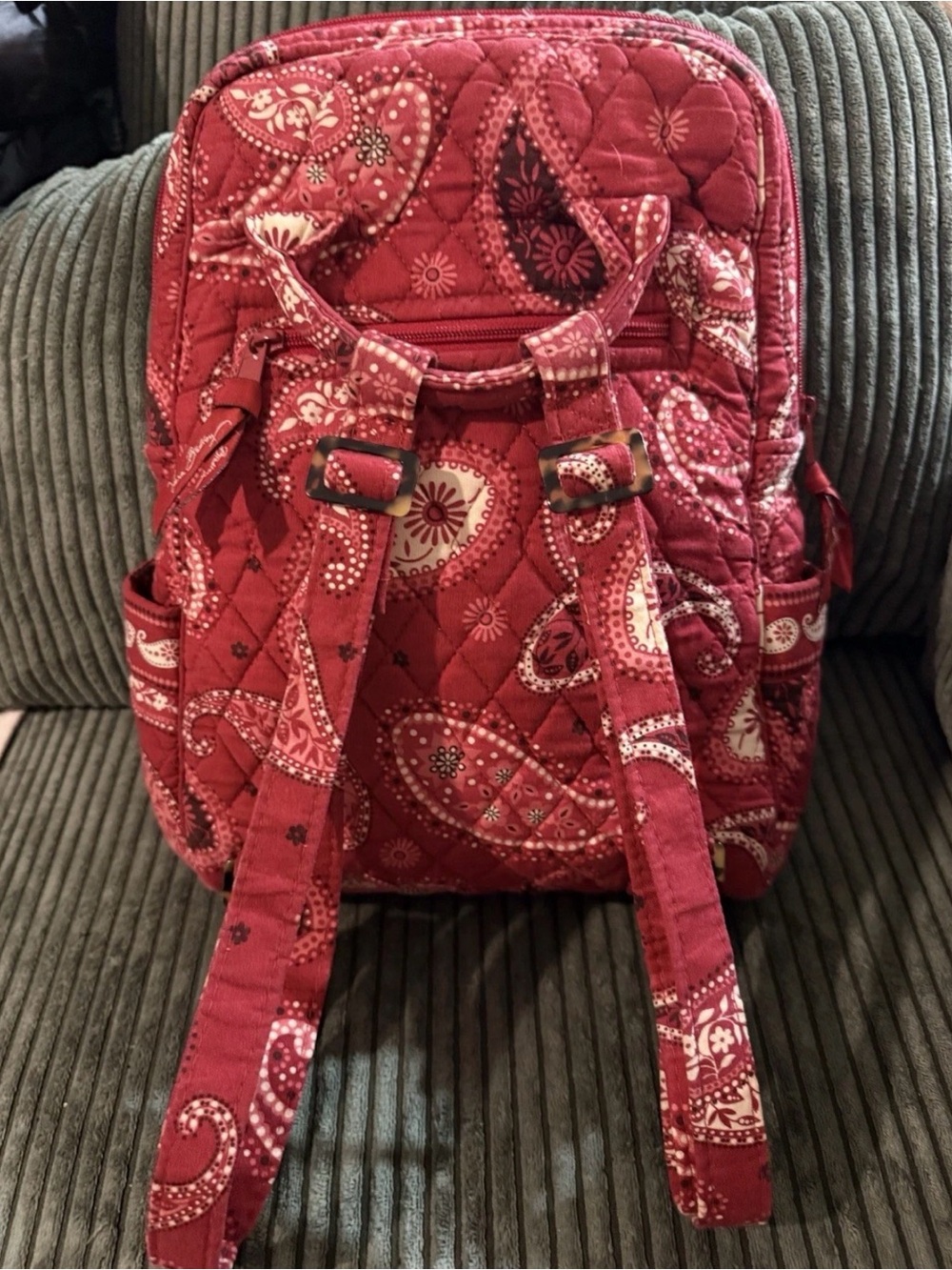 Vera Bradley Quilted Paisley Backpack in Deep Red - Picture 2 of 4